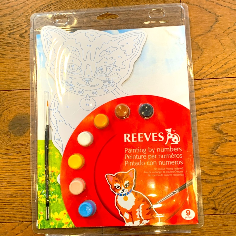 Reeves new 9 piece paint by numbers cat theme